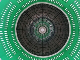 simple circular roof with iron frame and aluminum cladding