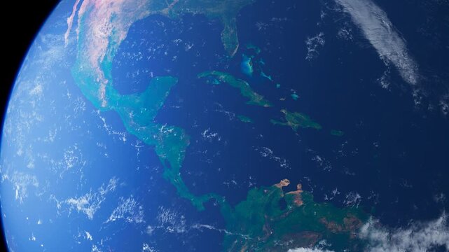 Central America, Cuba and Mexico From Space. Planet Earth. Globe
