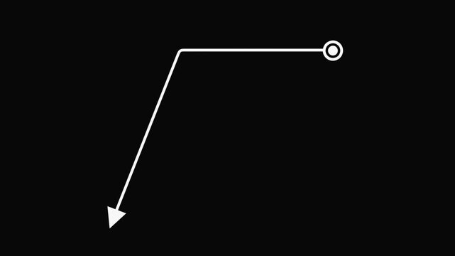 Angular Callout Line With Bottom Left Arrow