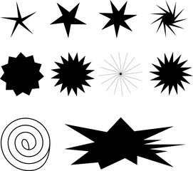 Fototapeta premium set of black and white stars