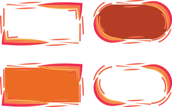 red orange colors banners creative text box shapes frames