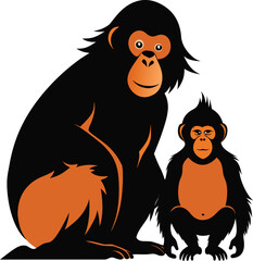 silhouette vector illustration of   orangutan moth (2) © Bulbul