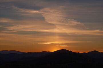 Obraz premium Sunset in the mountains.