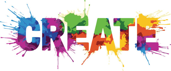 A colorful and creative graphic design with the word CREATE © Freelancer  