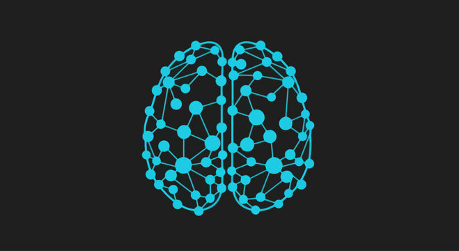 Abstract brain network structure, artificial intelligence, neural network concept