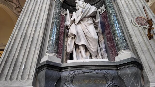 Statue Of Saint James The Less In San Giovanni In Laterano Slow Motion