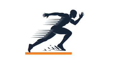 Obraz premium Silhouette of a sprinter running fast, motion blur effect