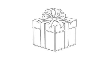 Obraz premium Gift Box with Bow Illustration Design.