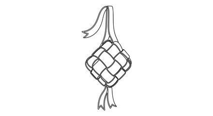 Hand drawn garlic braid or string.