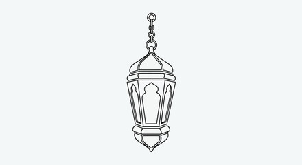 Hanging Lantern Illustration Simple Design Element 1.
