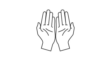 Obraz premium Hands Together in Prayer Gesture Illustration.