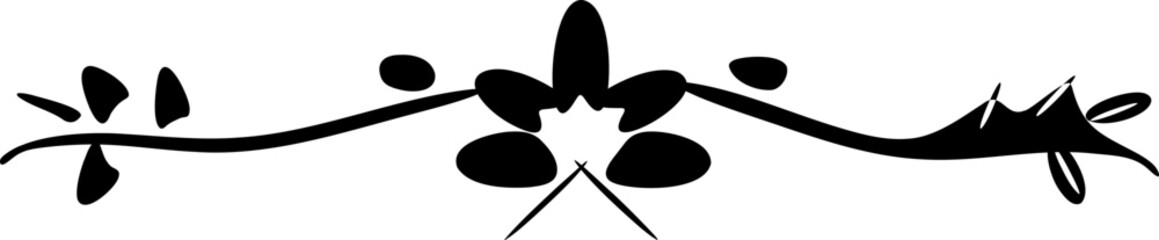 Black floral vine border vector illustration