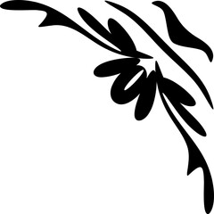 Black floral branch vector illustration