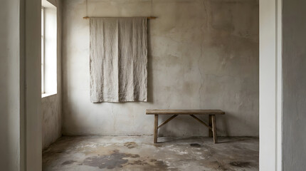 Cozy reading nook with wabi sabi interior decor, inviting warmth in a serene low-rise home