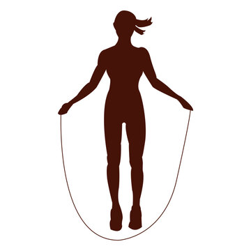 Jump rope shape exercise silhouette