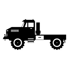 Fototapeta premium Tractor side black