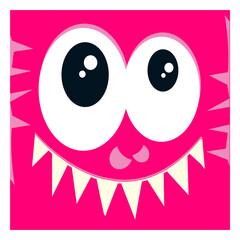 Fototapeta premium Comic monster face
