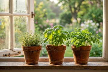 Fototapeta premium herbs in pots