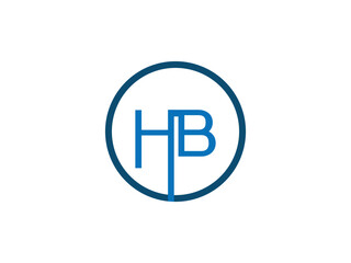 Obraz premium A simple graphic design featuring the letters hb enclosed within a bold circular blue frame high quality professional