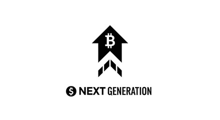 Fototapeta premium Bitcoin Growth Next Generation Digital Finance Concept Icon