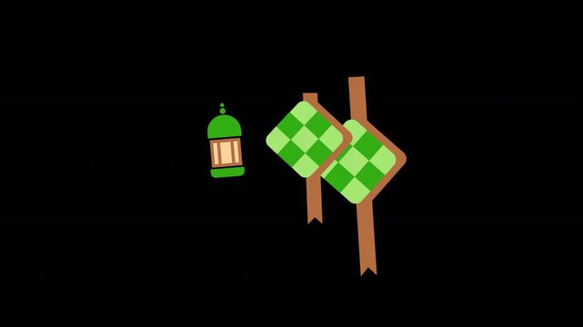 Ketupat Rice Dumpling Icon Animation Alpha Channel Transparent Background