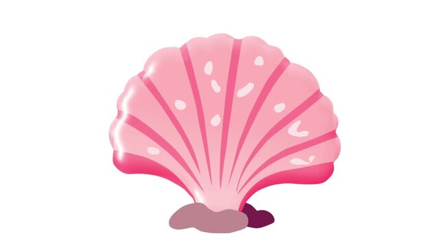 2D Animated Pink Sea Shell with Soft Gradient Texture for Underwater Reef Theme Loop