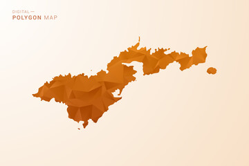 American Samoa Map - Low Poly Polygon Vector Illustration in Orange Hue, Clean Geometric Style, Isolated on White Background. © Whatever