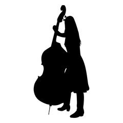Woman playing cello silhouette © Vexels