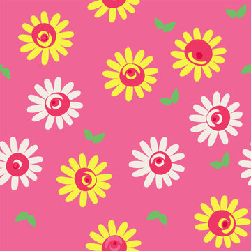 vector seamless floral pattern featuring cute flowres arranged in a repeating, tileable compostion. perfect for textile design, wallpaper or branding.