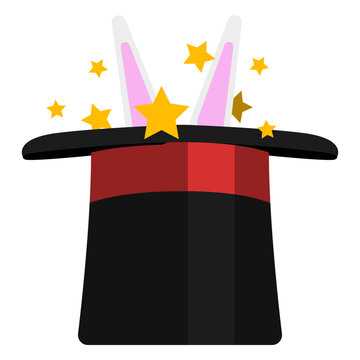 Rabbit in magician hat icon