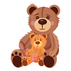 Obraz premium Two teddy bears illustration