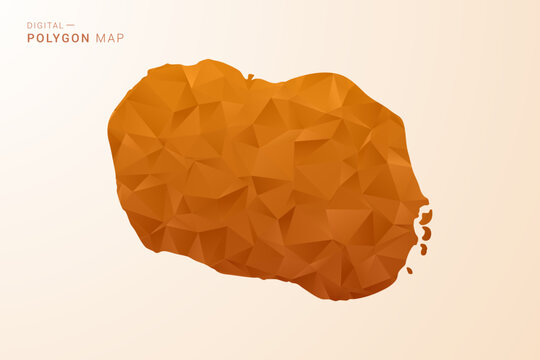Cook Islands Map - Low Poly Polygon Vector Illustration in Orange Hue, Clean Geometric Style, Isolated on White Background.