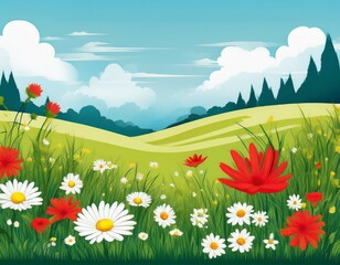 Fototapeta premium flowers in the meadow