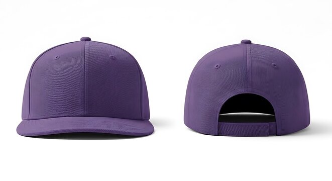 mockup of a purple color snapback cap