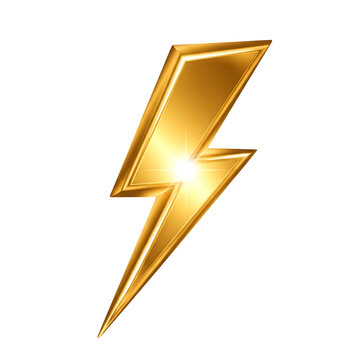Golden lightning bolt icon on a white background