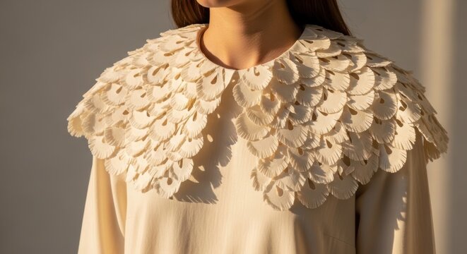Laser-Cut Petal Caplets, Use the lighter weight of Pi&ntilde;atex (pineapple leaf fiber) sustainable, biodegradable materials to create a decorative, removable collar or caplet. 