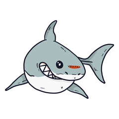 Cute shark tail fin tooth flat © Vexels