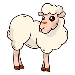 Cute sheep hoof wool lamb flat © Vexels