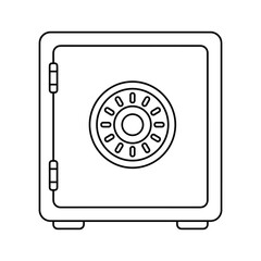 A classic combination lock safe with a dial and sturdy metal construction