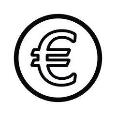 Obraz premium Simple euro currency symbol inside a circular outline