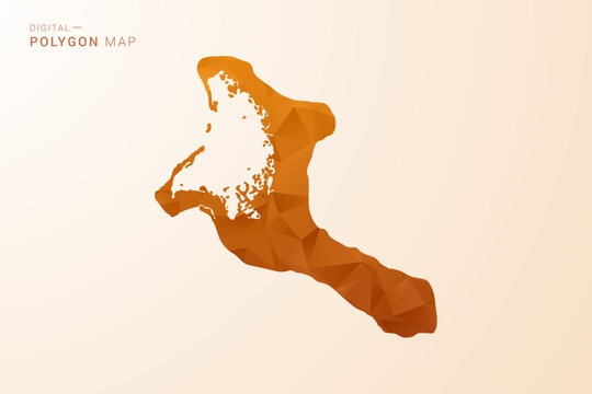Kiribati Map - Low Poly Polygon Vector Illustration in Orange Hue, Clean Geometric Style, Isolated on White Background.