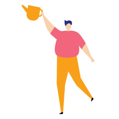 Watering can watering pot man flat watering © Vexels