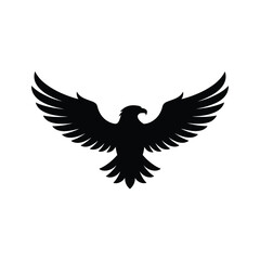 Obraz premium A striking silhouette of an eagle with wings fully extended