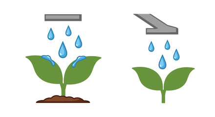 Obraz premium Irrigated farming Line art minimal abstract style vector