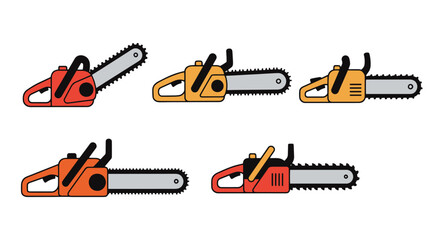 Naklejka premium Chainsaw Line art creative smooth modern illustration