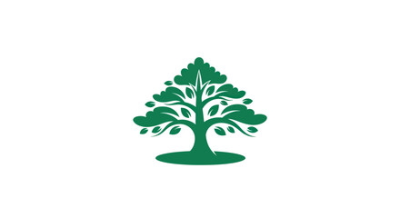 Obraz premium Green tree logo on white background
