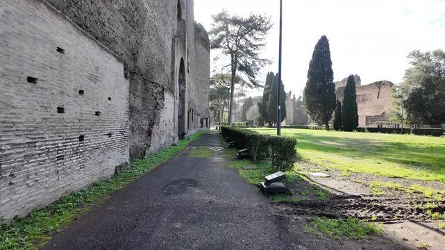 Ancient Roman Baths Of Caracalla Architecture Exterior Rome