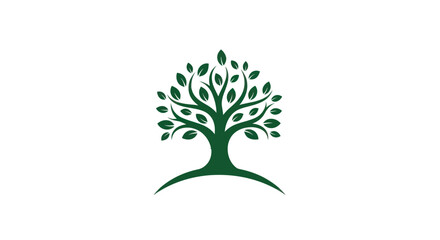 Obraz premium Green tree logo on white background