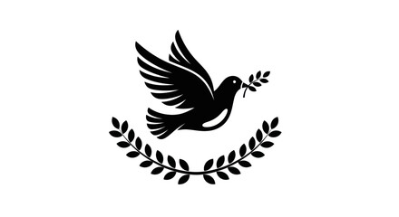 Obraz premium Green tree silhouette on white background