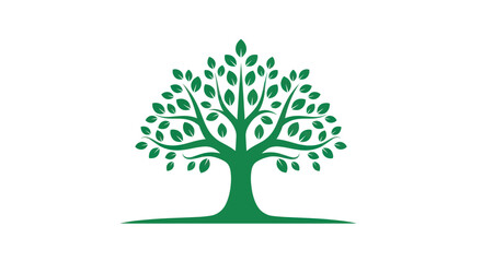 Green tree vector illustration on white background